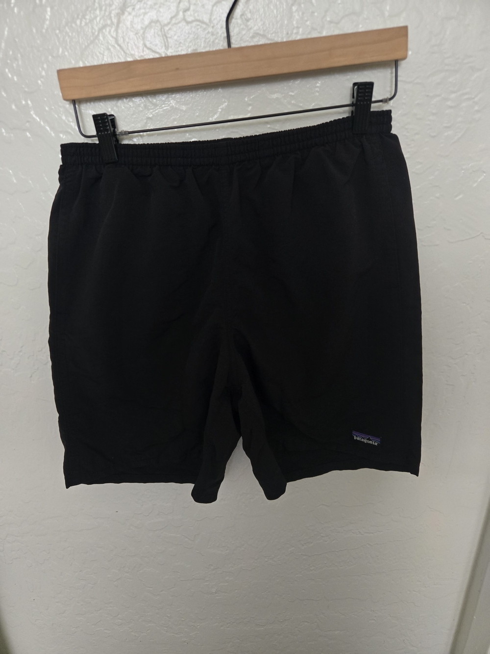 Patagonia Shorts Men's Black 6" Baggies Unlined Drawstring Elastic 58034 Sz S